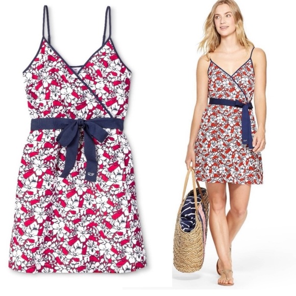 Vineyard Vines Dresses & Skirts - VINEYARD VINES X TARGET Red Hibiscus Flower Whale
V-Neck Wrap Dress XS